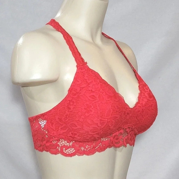 SMALL Xhilaration Push Up Racerback Lace Bra Bralette Beach Pink New with Tags - Picture 2 of 5